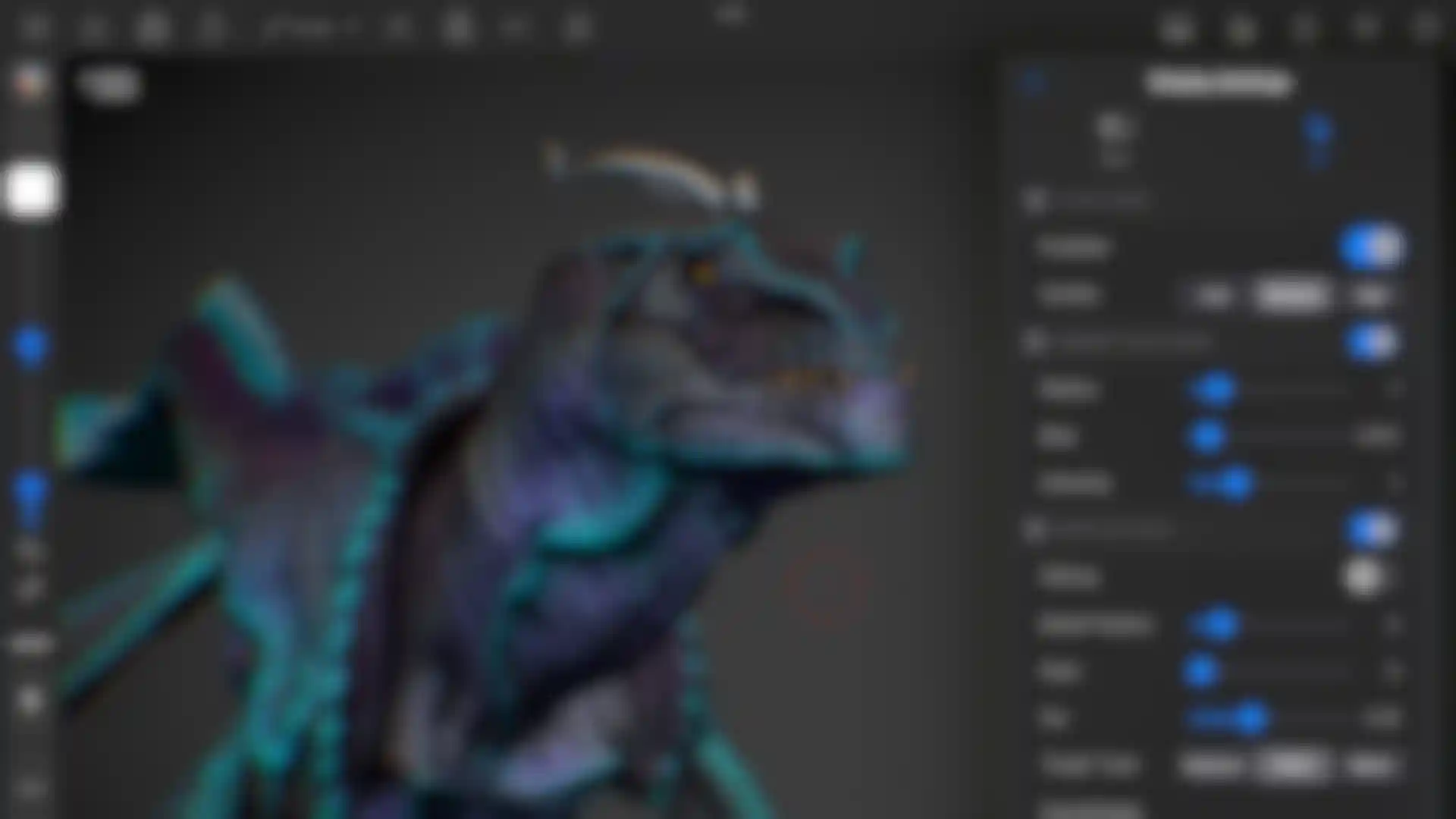User using Forger to sculpt a 3D character