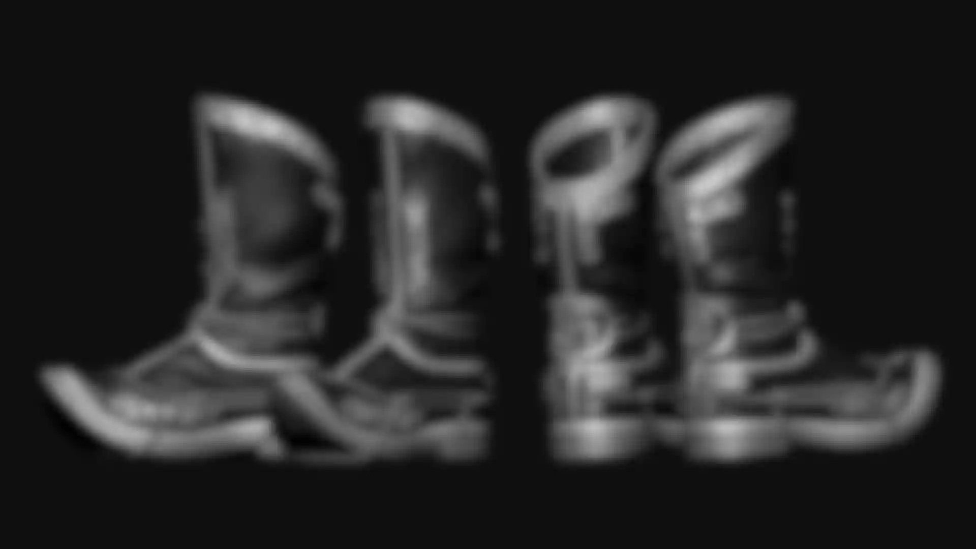 ZBrush 3D sculpt of ornate samurai boots with leather, rope details, and patterns