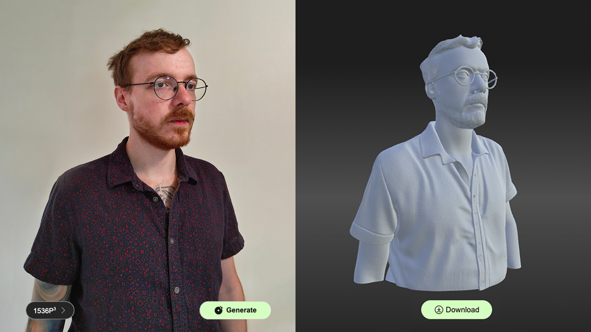 Headshot of 3D designer Billy Chitkin uploaded to Sparc3D for image generation