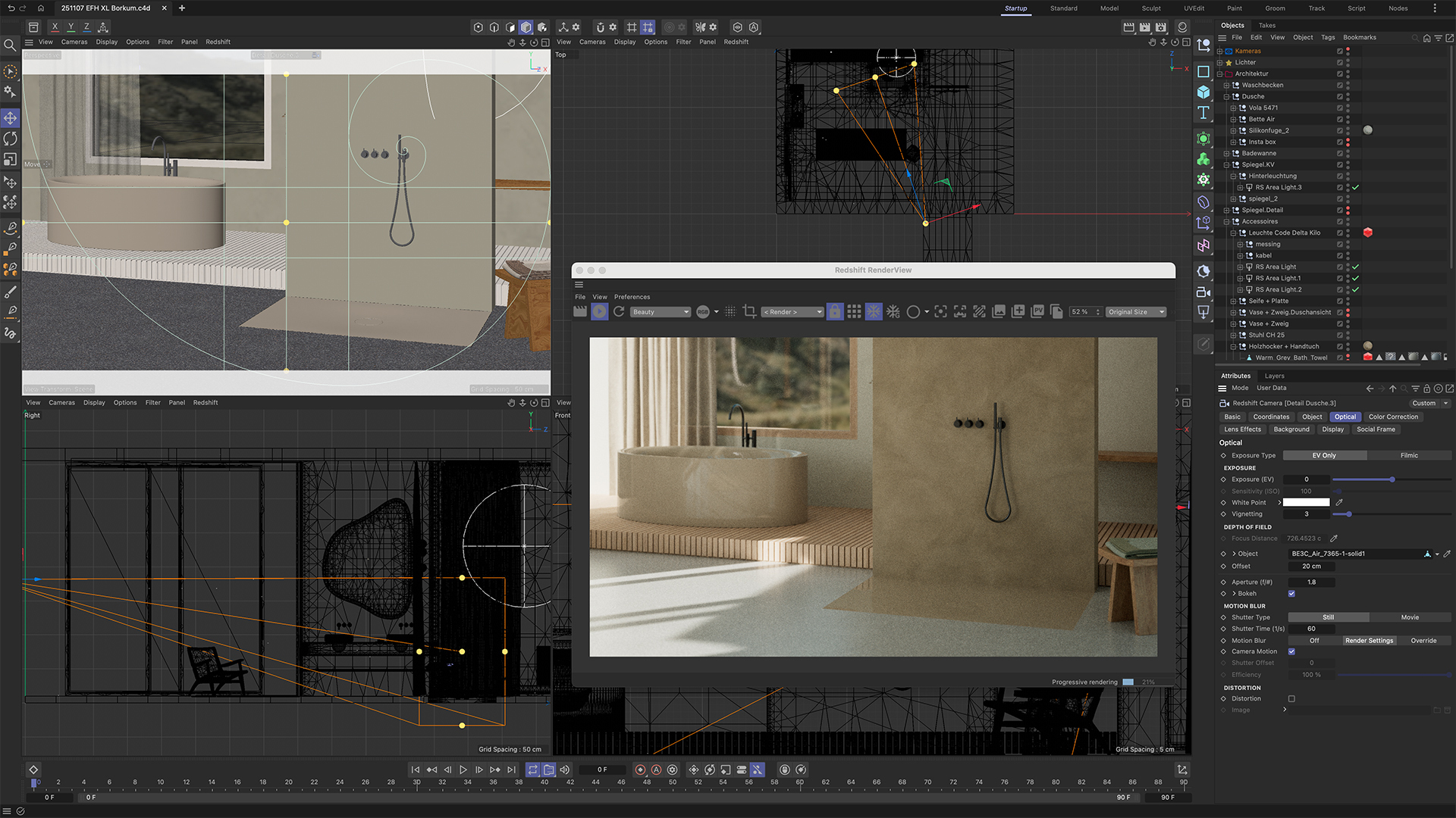 Cinema 4D & Redshift composition of Bette’s Bathscapes by atelier 522