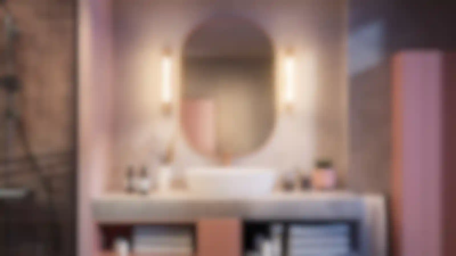 Modern bathroom visualization with sleek fixtures and soft lighting, created in Cinema 4D using Redshift.