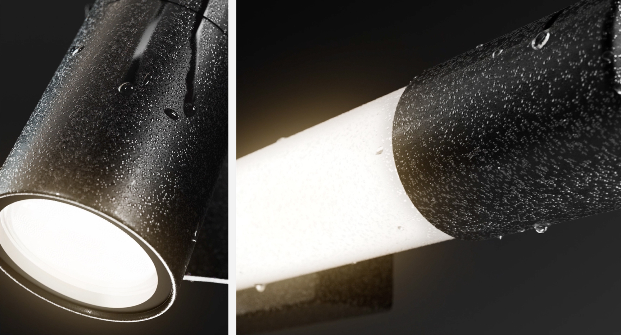 Kutuko Studio设计的浴室灯特写，配以逼真的光影效果