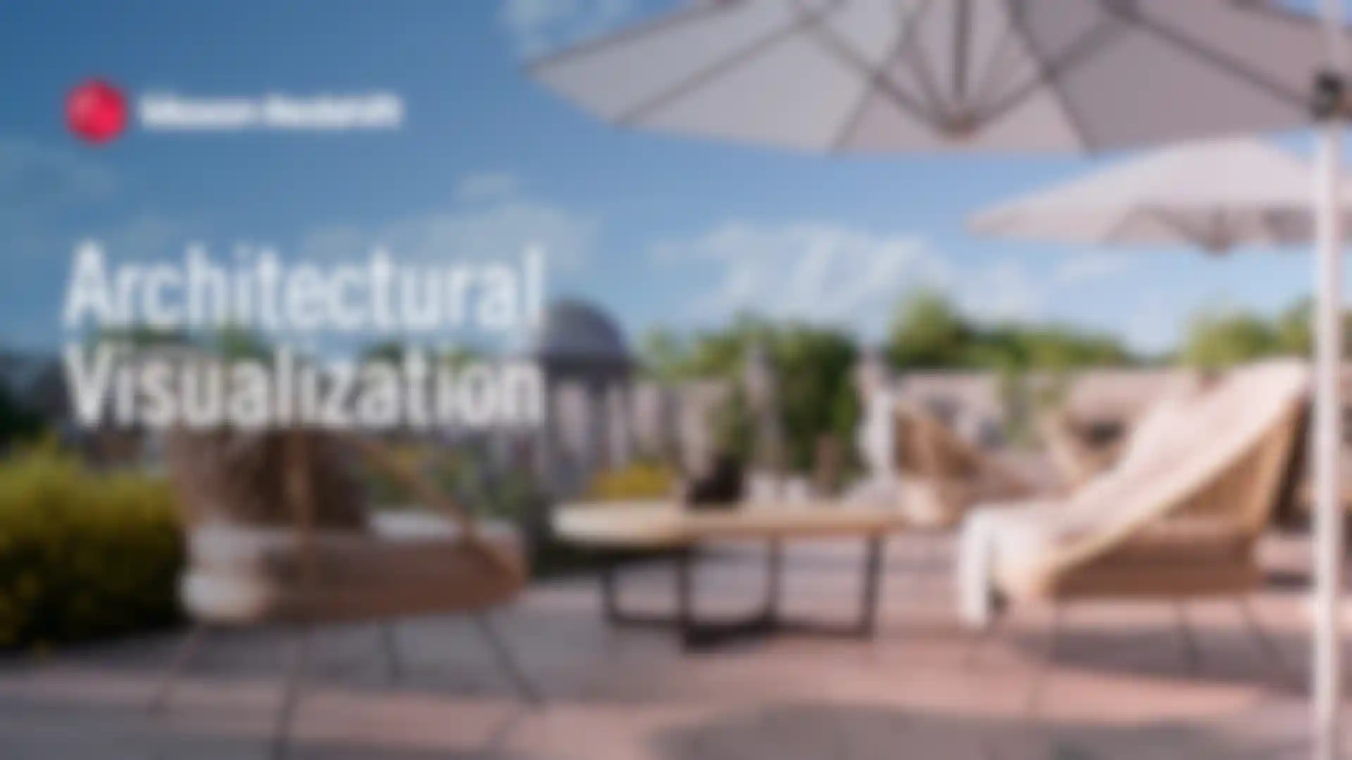Architectural visualization process from sketch and BIM model to final 3D render