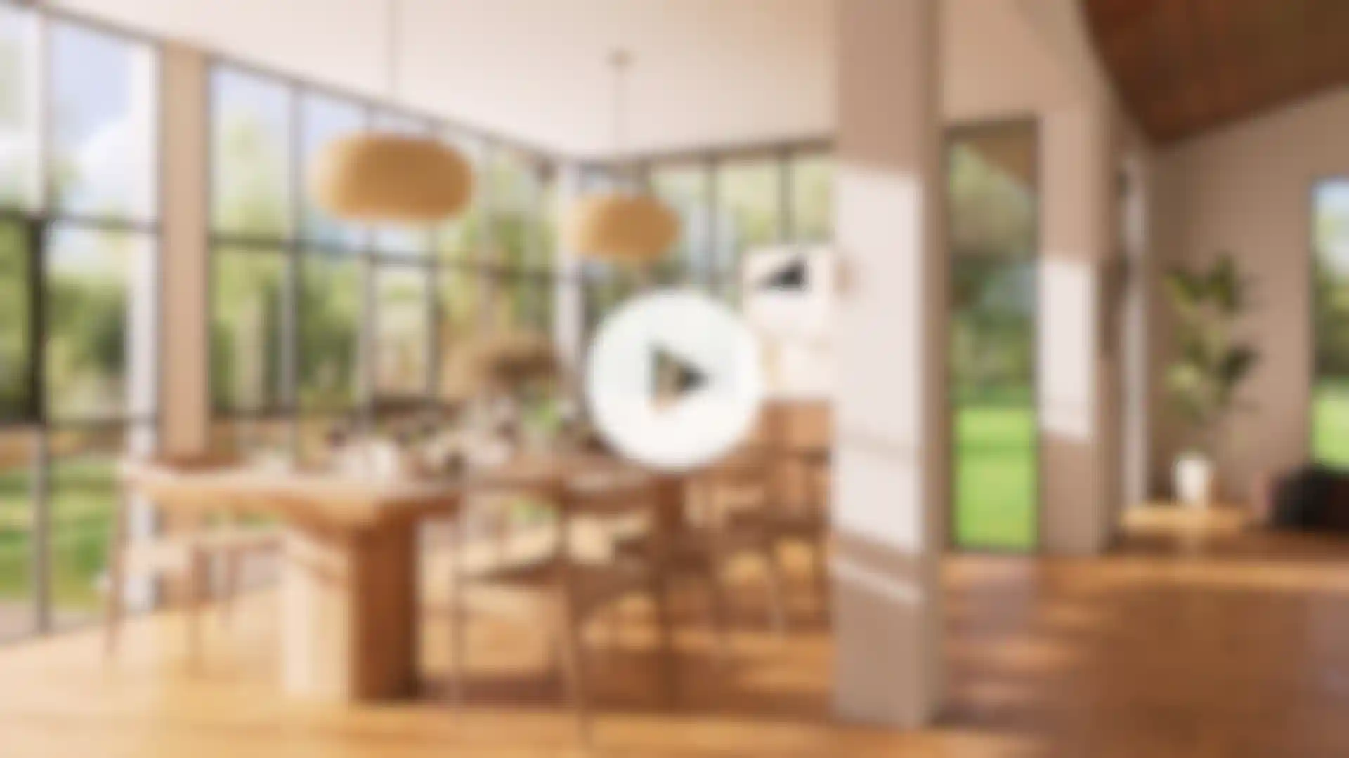 3D architectural rendering of the interior with a visual focus on lighting, materials, and composition techniques