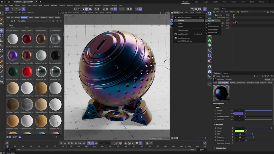 OpenPBR as default in Cinema 4D