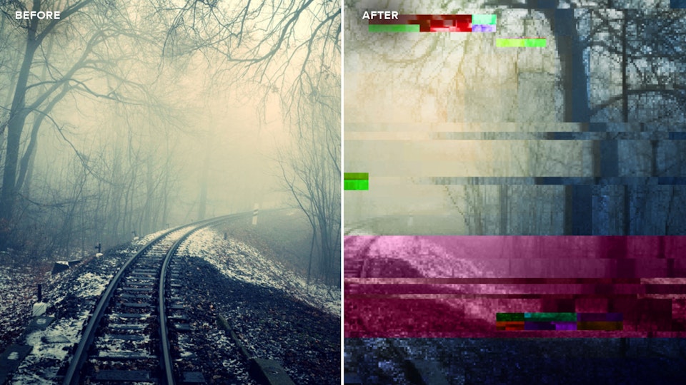 Compressed and glitched video effects plugin Universe Glitch by…