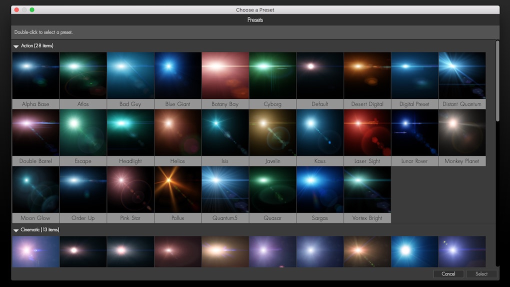Easy lens flare plugin Universe Knoll Light Factory EZ by Maxon