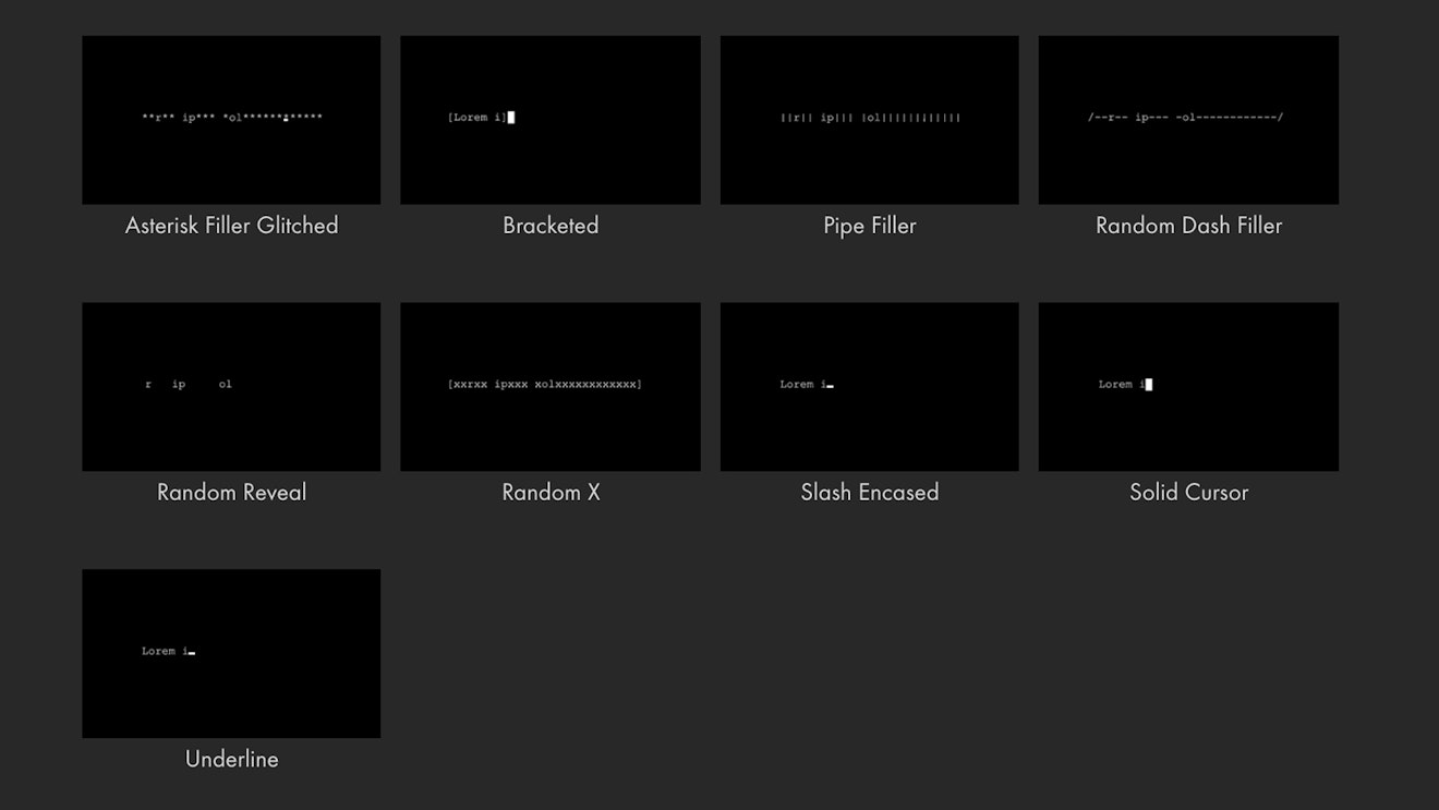 Computer terminalstyle type reveals plugin Universe Type On by…